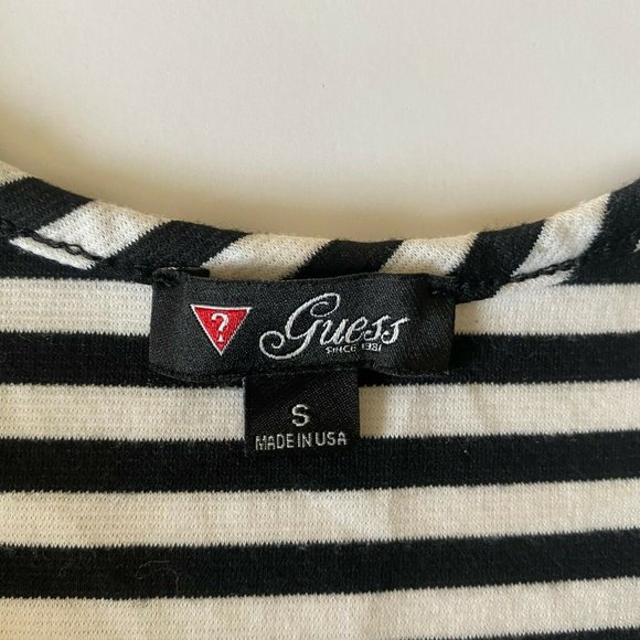 GUESS WOMENS WHITE BLACK PEPLUM TOP SIZE S - Picture 4 of 4